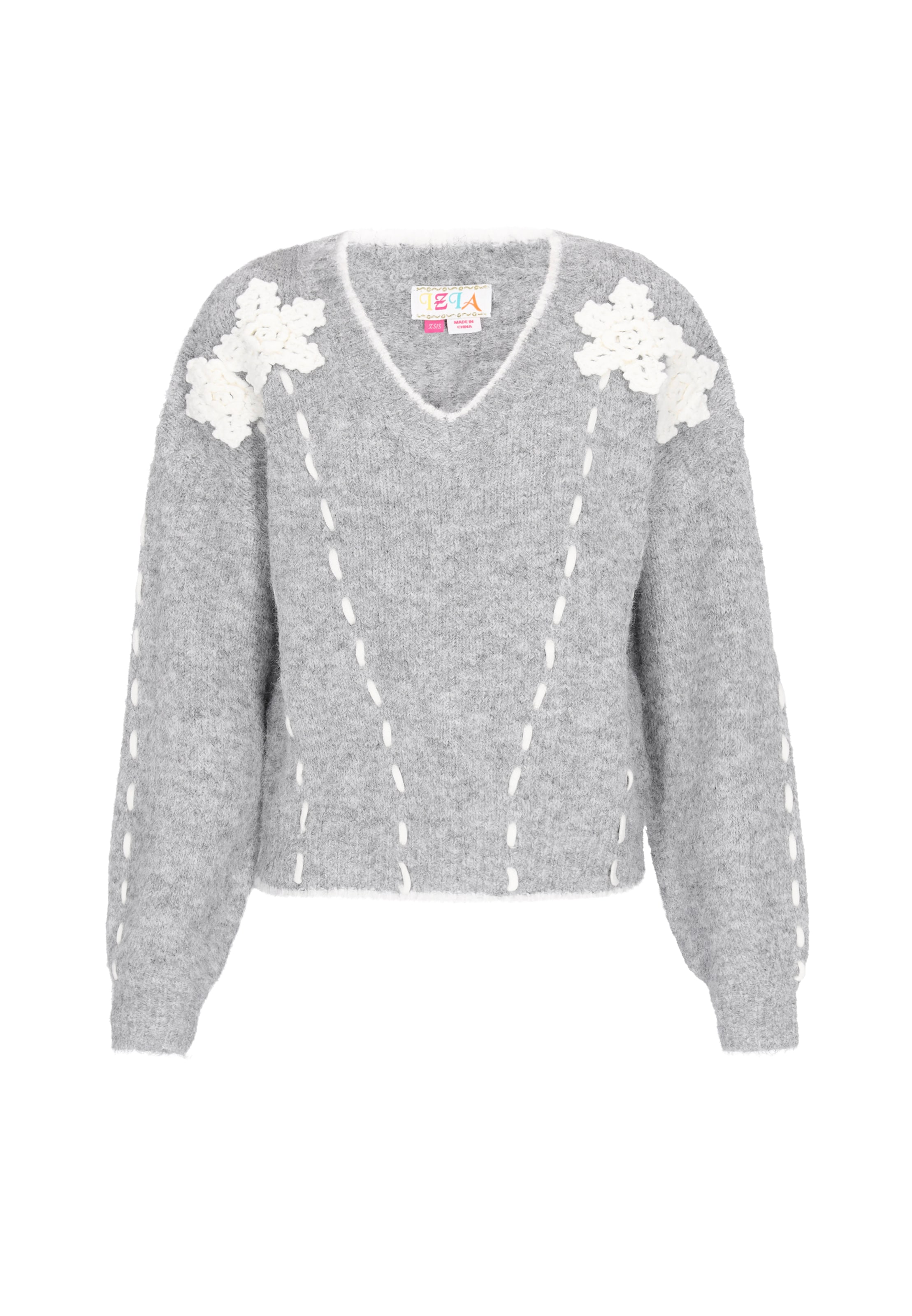 IZIA Oversize pulóver - szürke: elől