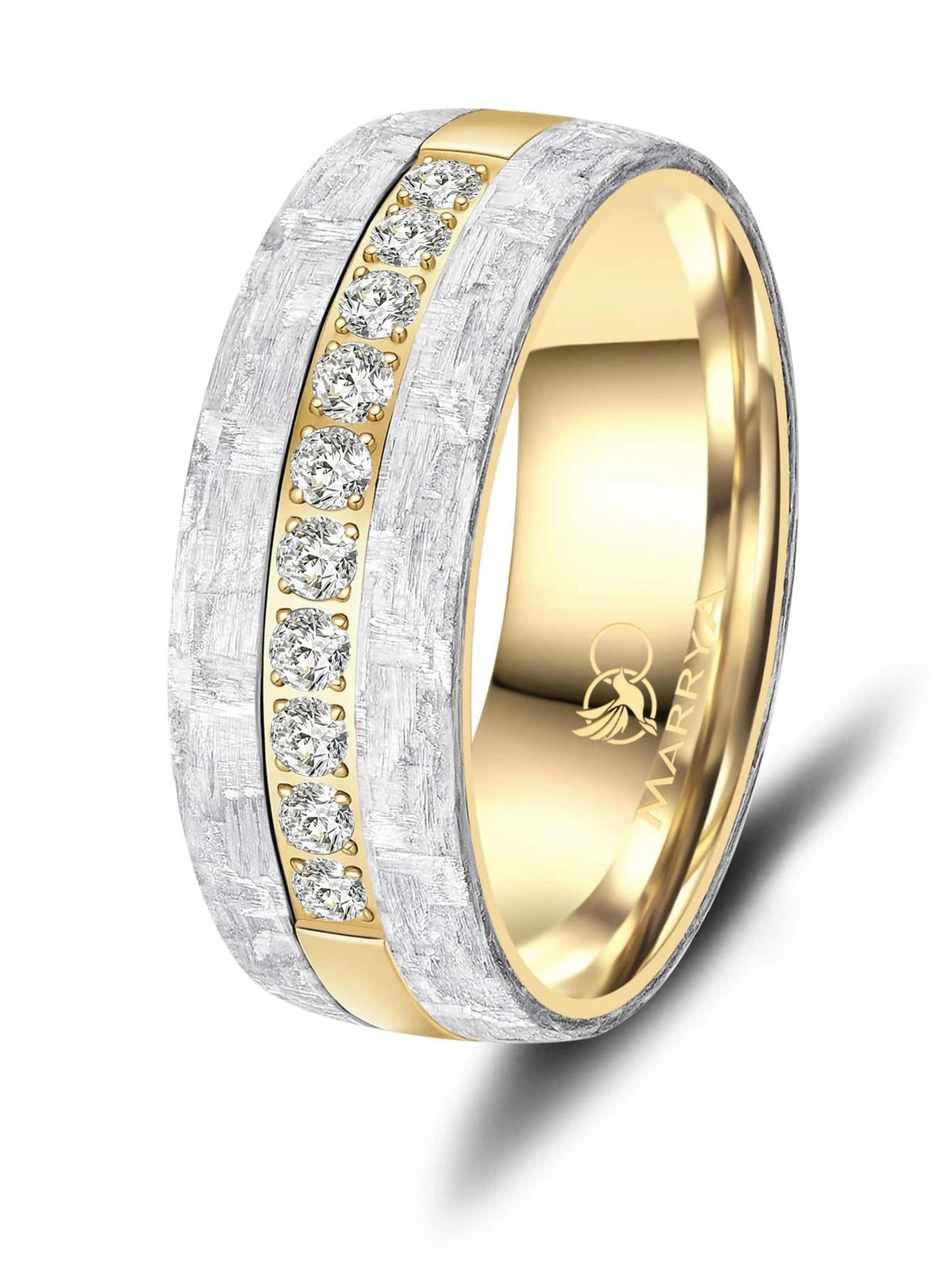 MARRYA - Anillo 'MARRYA CA-22 Eheringe aus Carbon' en oro: frente