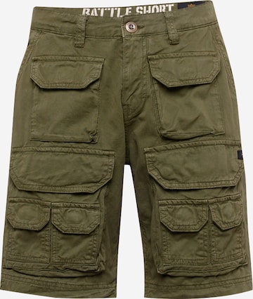 Regular Pantaloni 'Battle' de la ALPHA INDUSTRIES pe verde: față