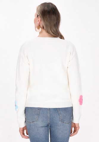 usha FESTIVAL Knit cardigan 'Fashion Look' in White