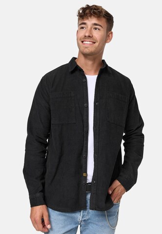 INDICODE JEANS Regular fit Overhemd 'Thyge' in Zwart: voorkant