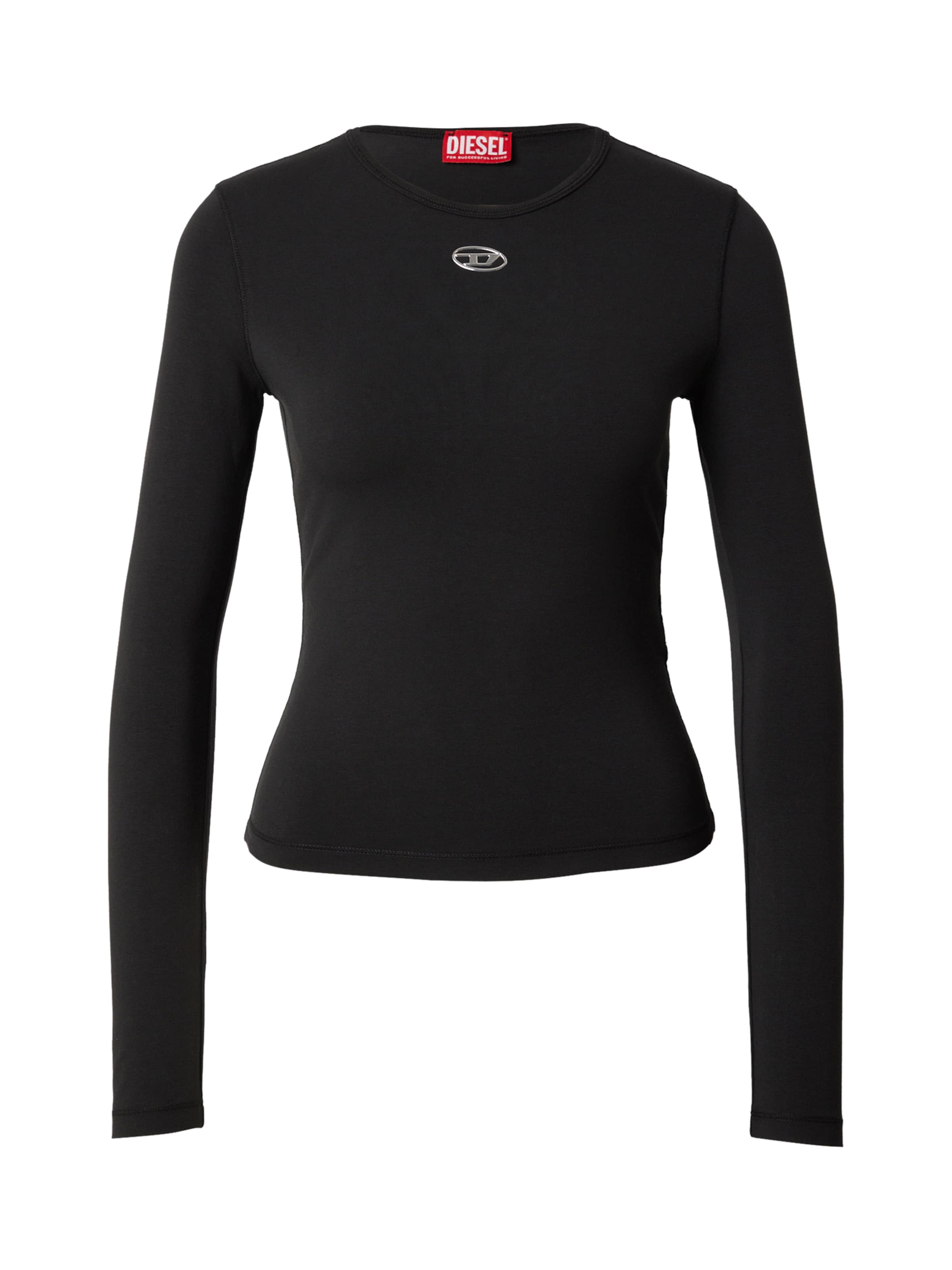 DIESEL Shirt 'T-UNCUTIESLONG-LS-OD' in Black: front