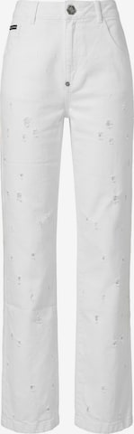 Philipp Plein Regular Jeans in Wit: voorkant