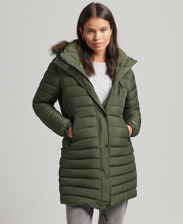 Superdry Wintermantel in Groen: voorkant