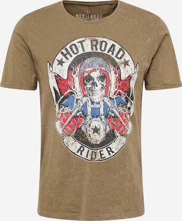 Key Largo T-Shirt 'HOT ROAD' in Grün: predná strana