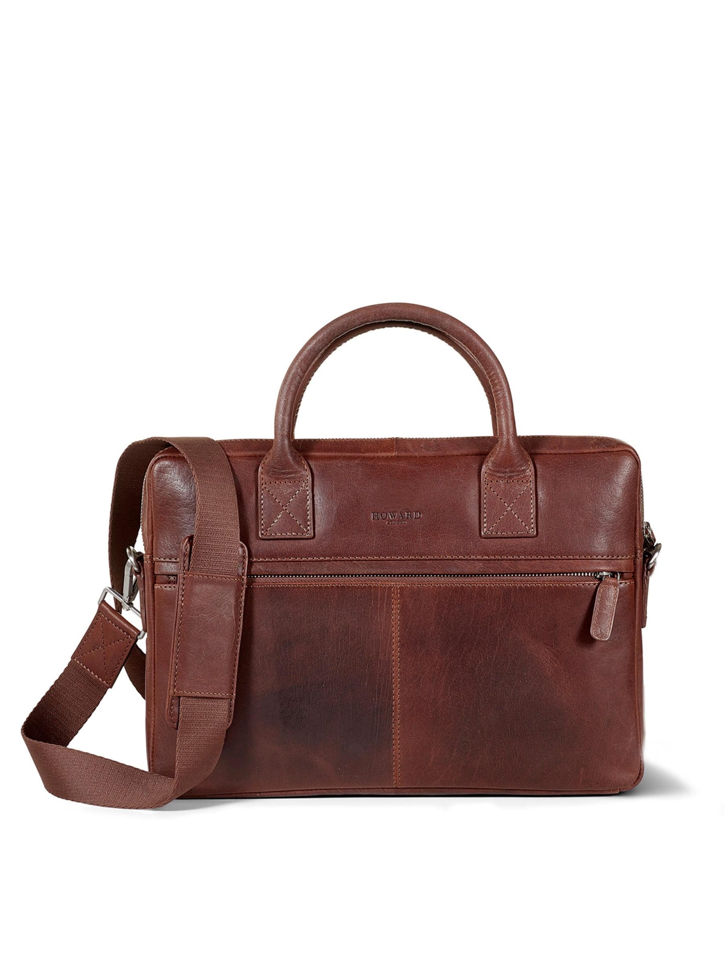 Sac d’ordinateur portable 'Laptop Bag Evan Brown' Howard London en marron : devant