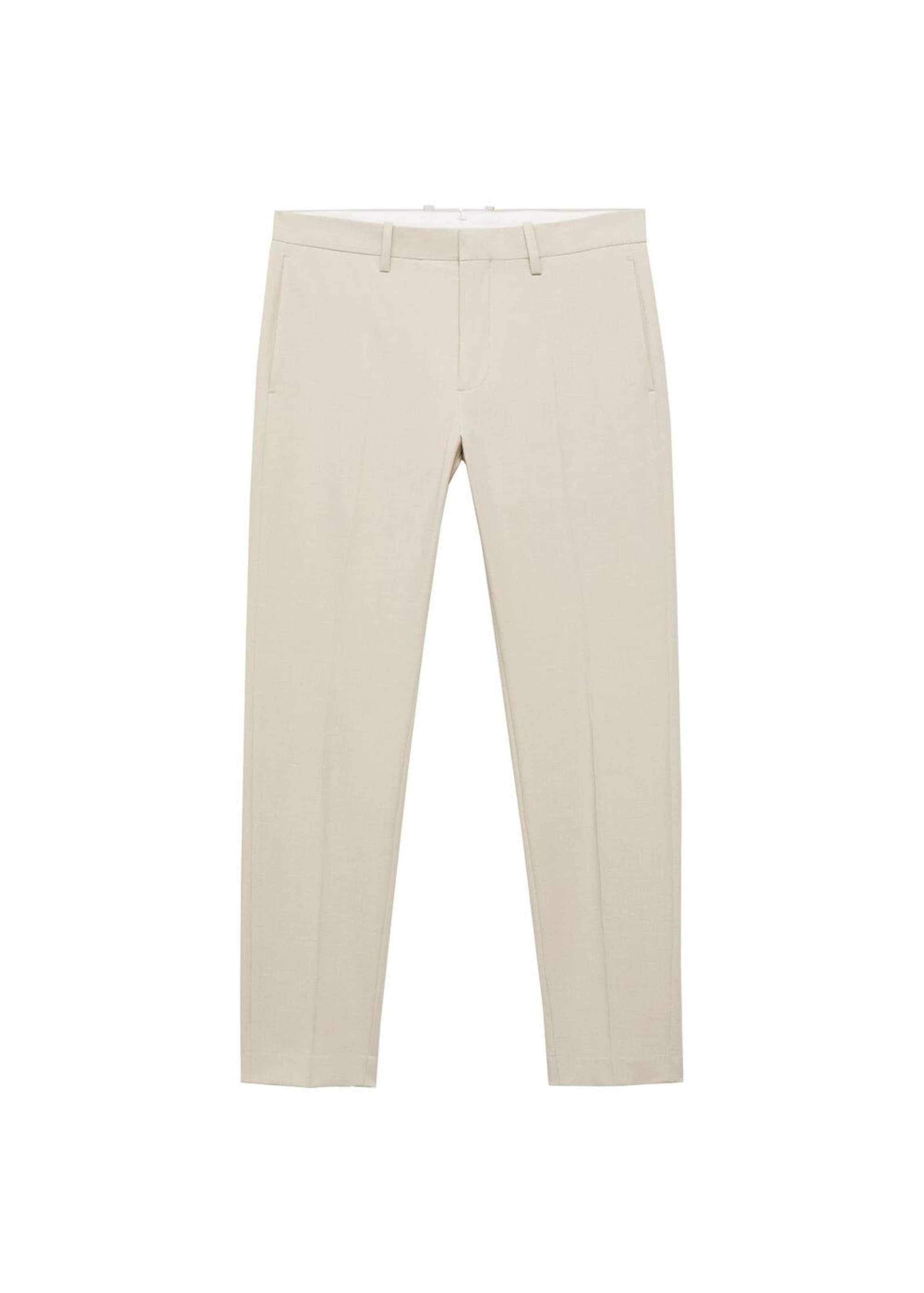 MANGO MAN Regular Pleated Pants 'Paris' in Beige: front
