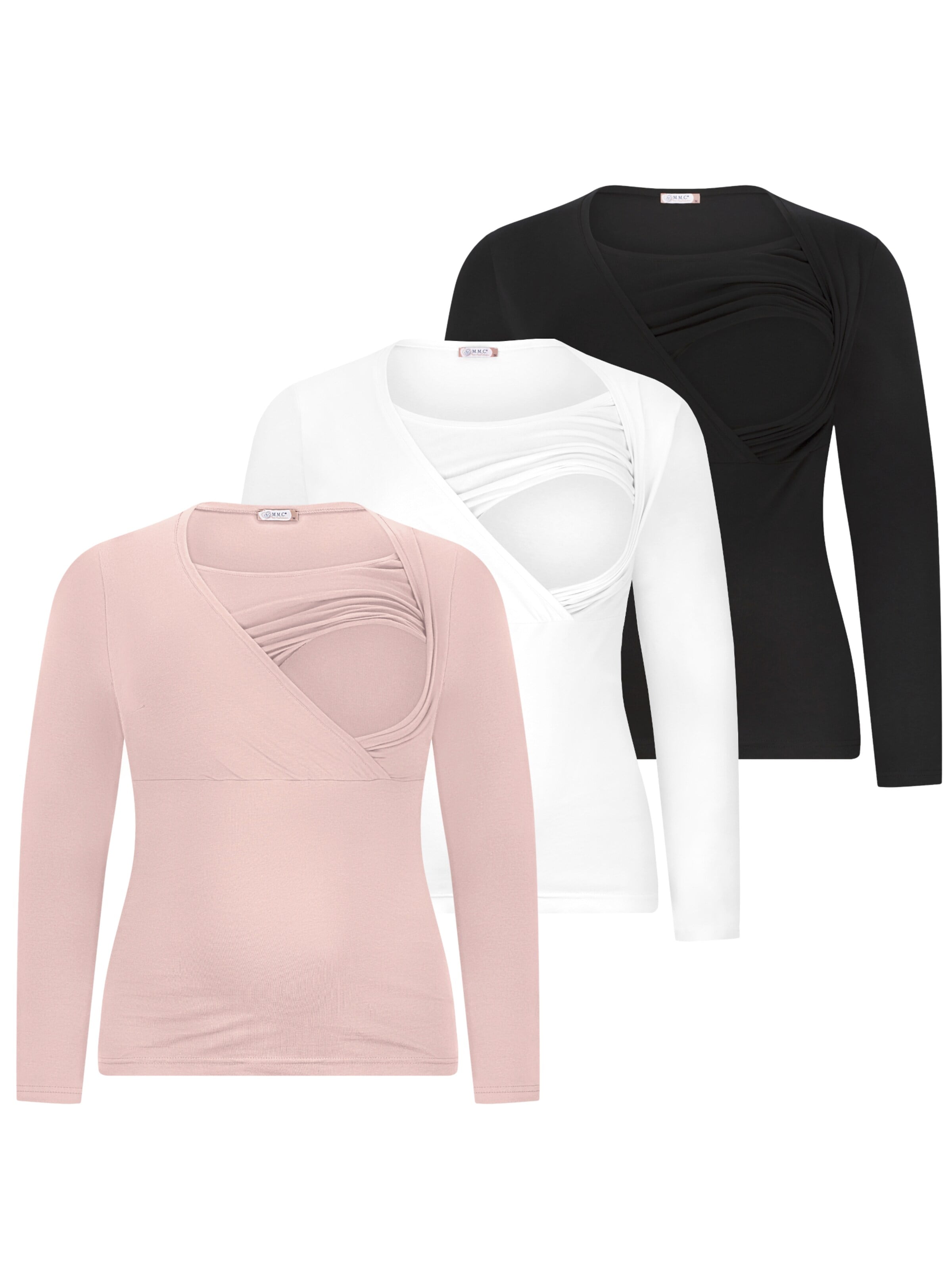 M.M.C. Shirt 'Stillshirt Langarm' in Pink: front