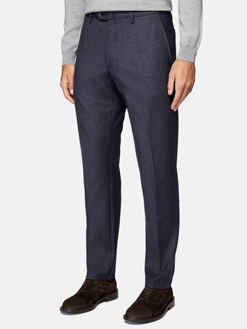 Boggi Milano Slimfit Kalhoty s puky – modrá: přední strana