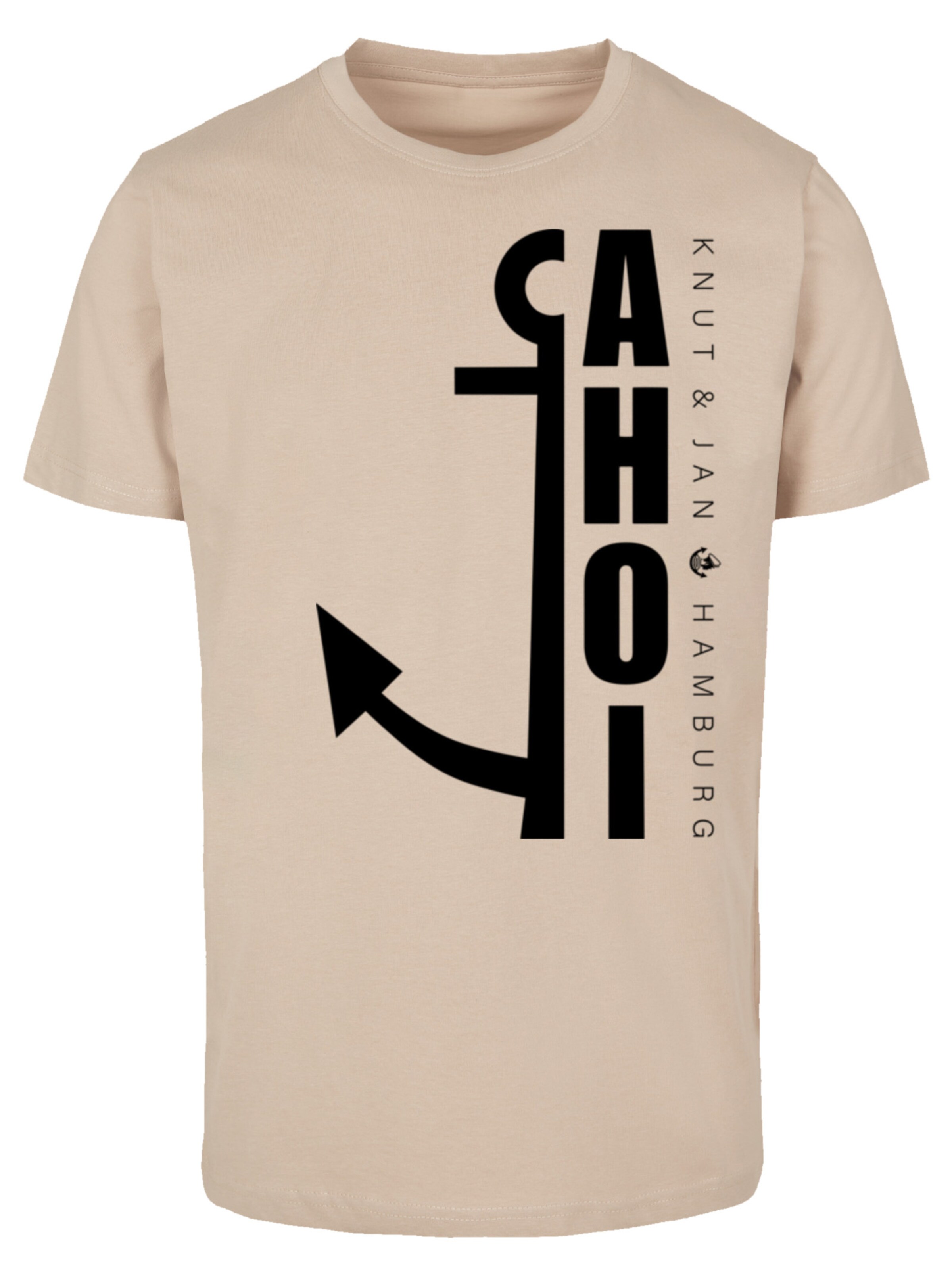 T-Shirt 'Ahoi Anker Crop Knut & Jan Hamburg' F4NT4STIC en beige : devant