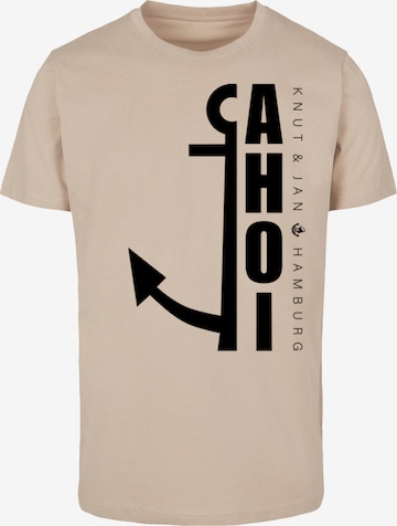 T-Shirt 'Ahoi Anker Crop Knut & Jan Hamburg' F4NT4STIC en beige : devant