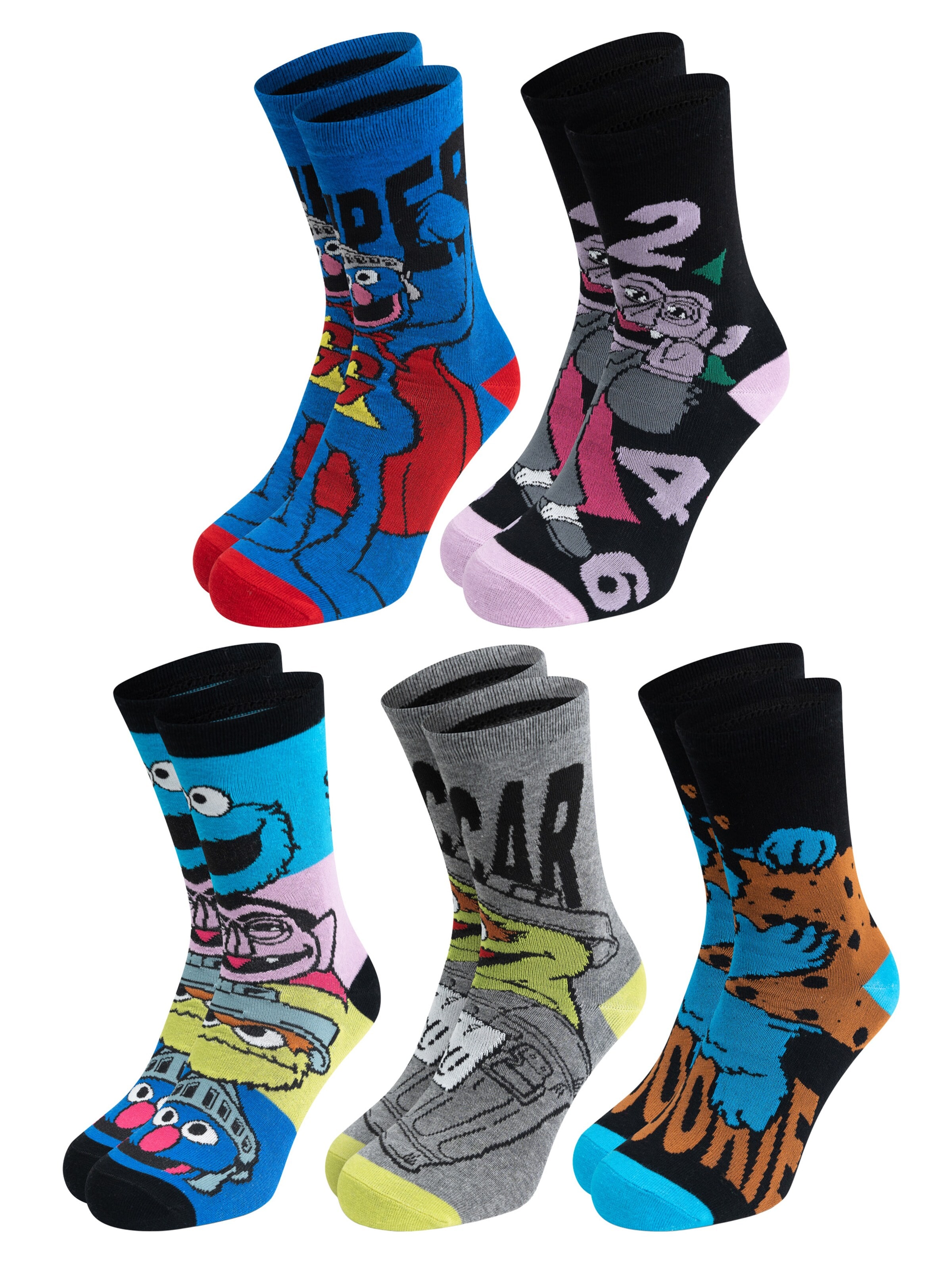 SESAMSTRASSE Socks 'Krümelmonster & Co.' in Mixed colors: front