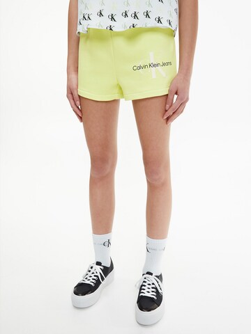 Calvin Klein Jeans Normální Kalhoty – zelená: přední strana