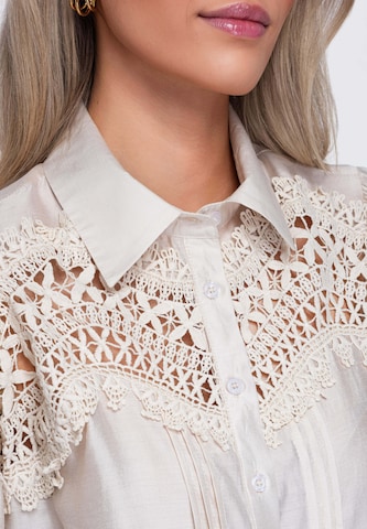 Ombre Blouse in Beige