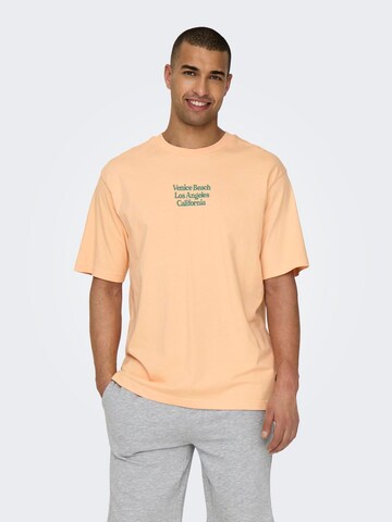 T-Shirt 'KENNY' Only & Sons en orange : devant