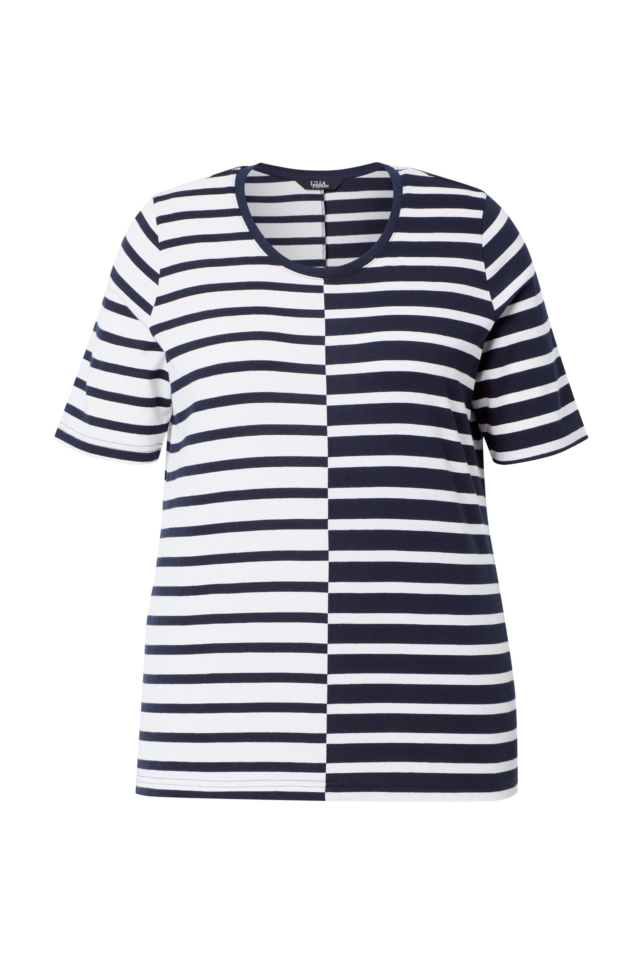 Ulla Popken Shirt in M-L in de kleur Marine / Wit, Productweergave