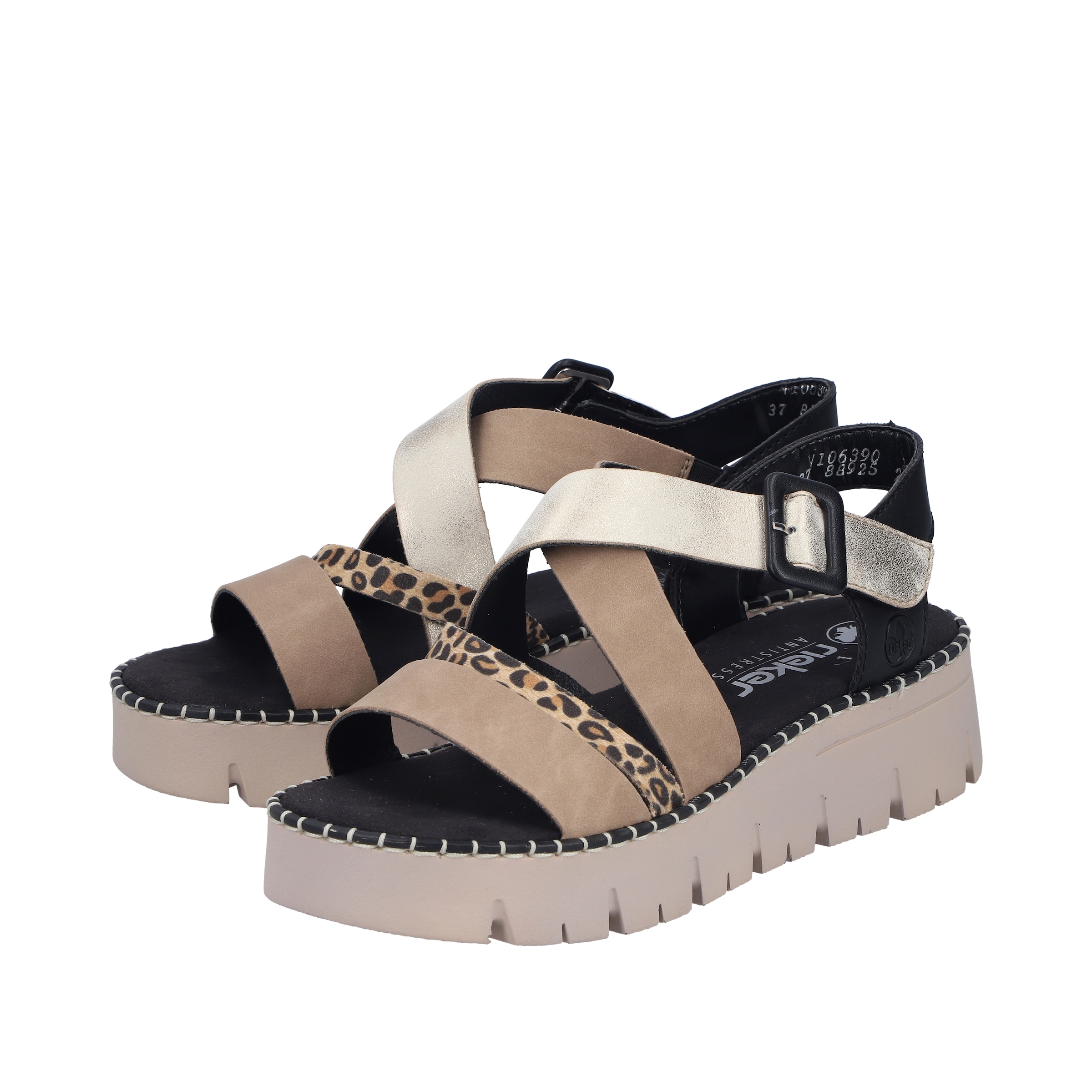 Rieker Strap Sandals 'V1063' in Silver