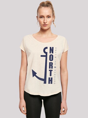 F4NT4STIC T-Shirt 'North Anker Knut & Jan Hamburg' in Beige: Vorderseite