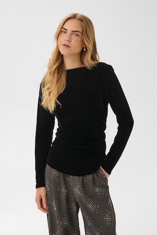 SAINT TROPEZ Bluse in Schwarz: Vorderseite