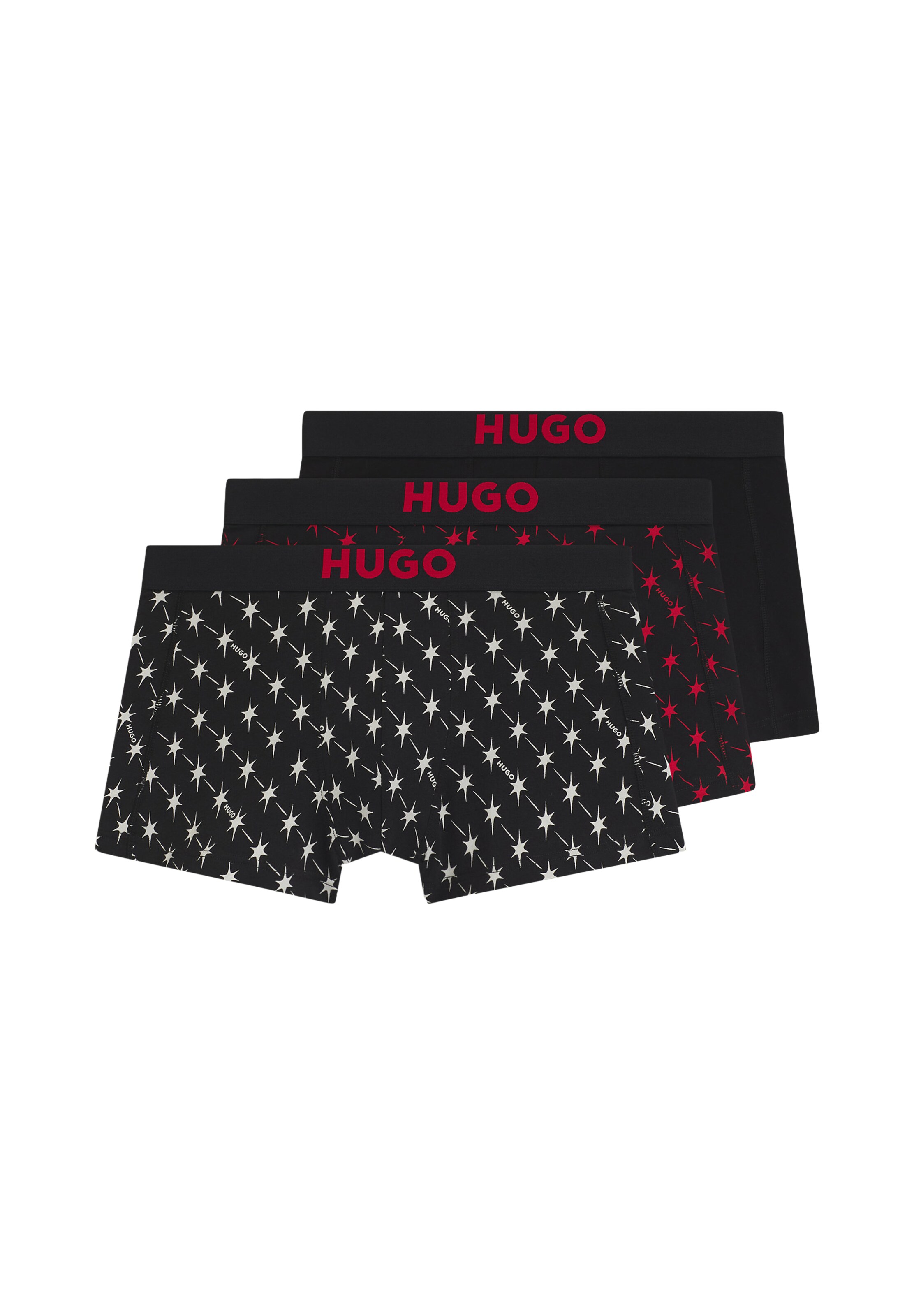 HUGO Bokserishortsit koossa M värissä tulenpunainen / musta / valkoinen, Tuotenäkymä
