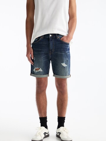 Pull&Bear Regular Jeans in Blue: front