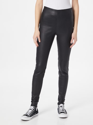 OBJECT Skinny Leggings 'Lina' - fekete: elől