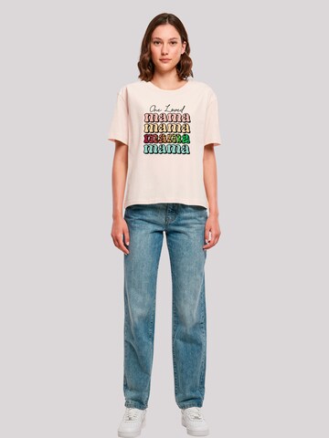 F4NT4STIC Shirt 'Mothers Day Mama Typography Leopard Print Pastel' in Roze