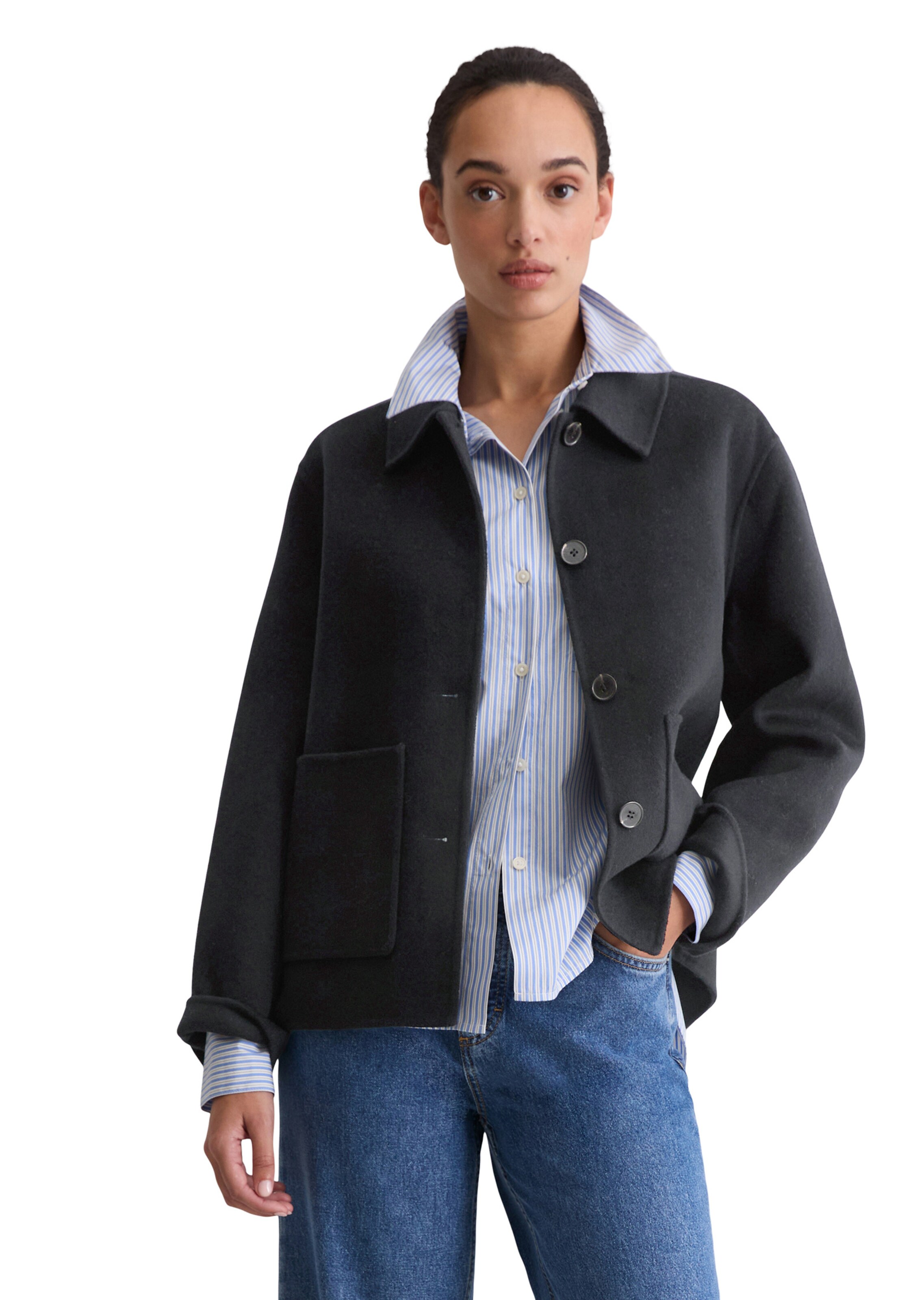 Marc O'Polo Tussenjas in Blauw: voorkant