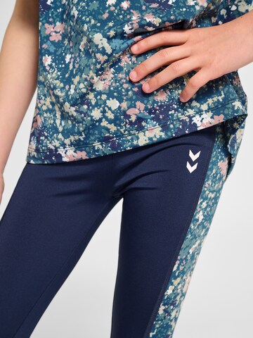 Hummel Skinny Sportbroek in Blauw