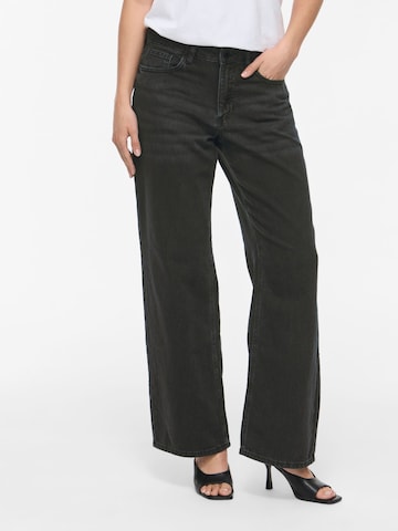 VILA Wide Leg Jeans 'VIPalma' in Schwarz: Vorderseite