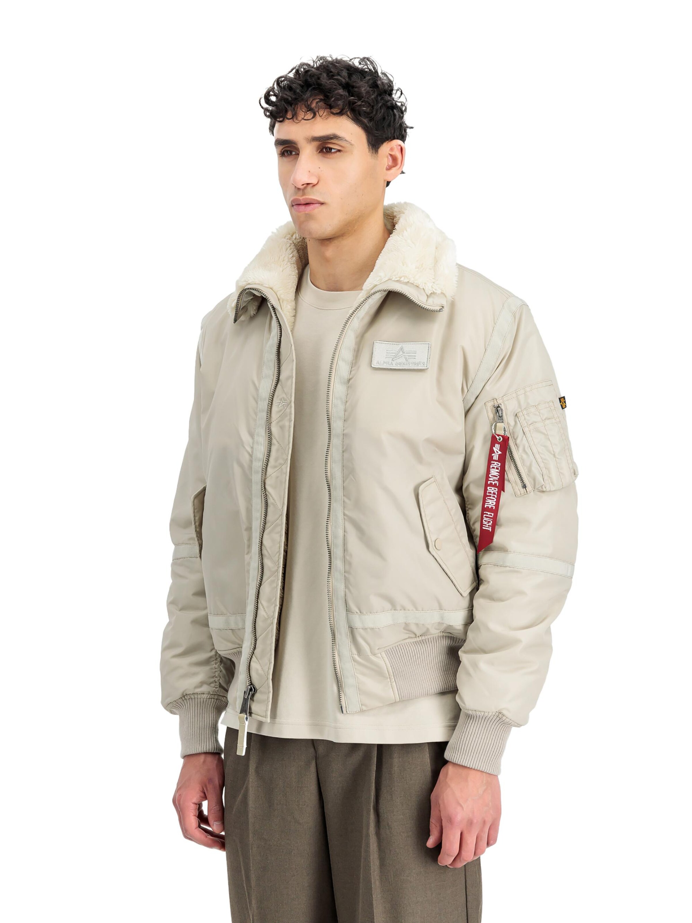 ALPHA INDUSTRIES Winter Jacket 'B15-3 TT' in Beige