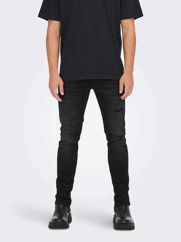 Coupe slim Jean 'Loom' Only & Sons en noir : devant