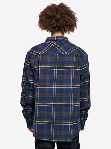 Urban Classics Comfort fit Button Up Shirt 'Mountain' in Blue