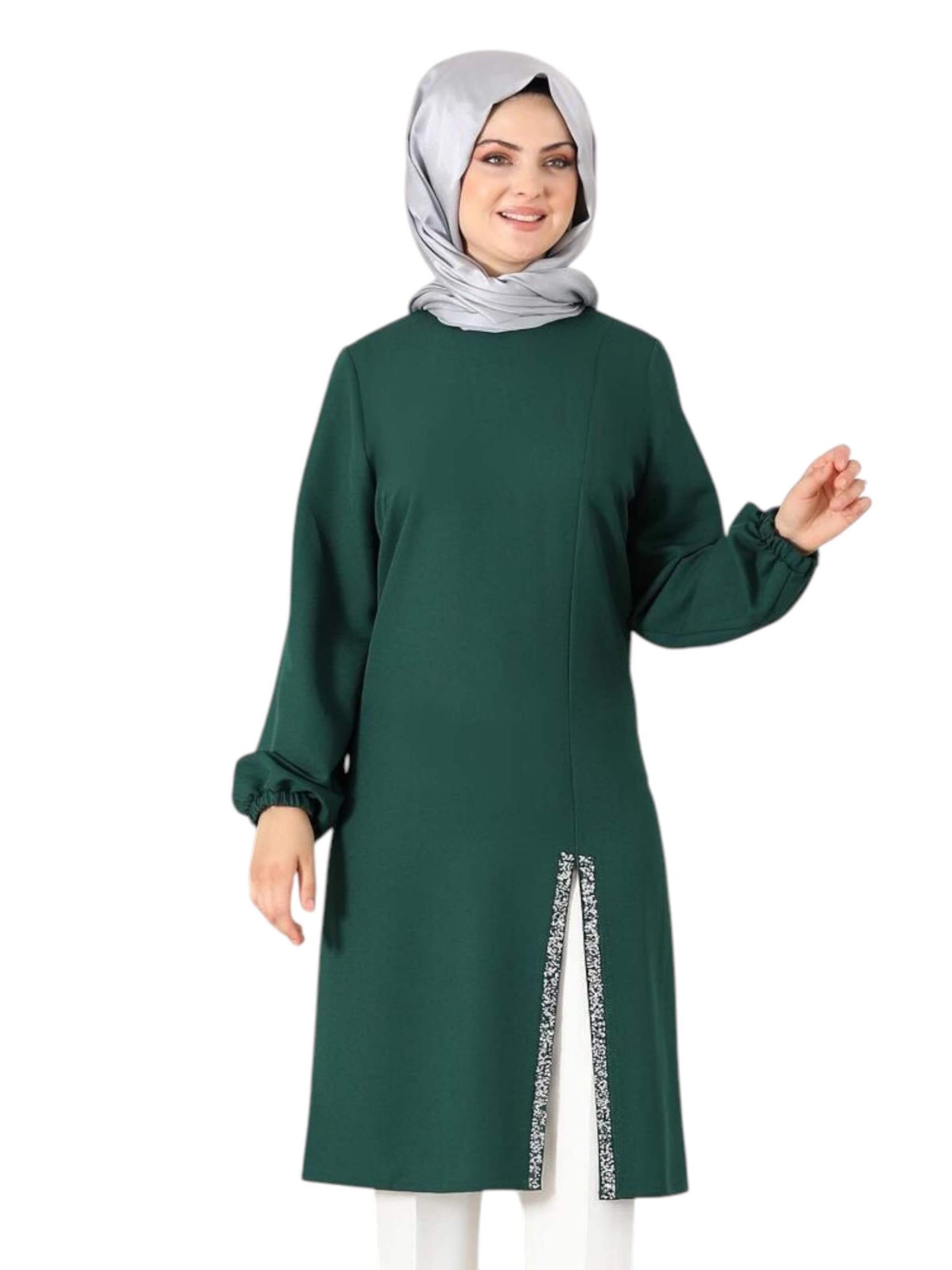 Tunique 'Lamis' fashionshowcase en vert : devant