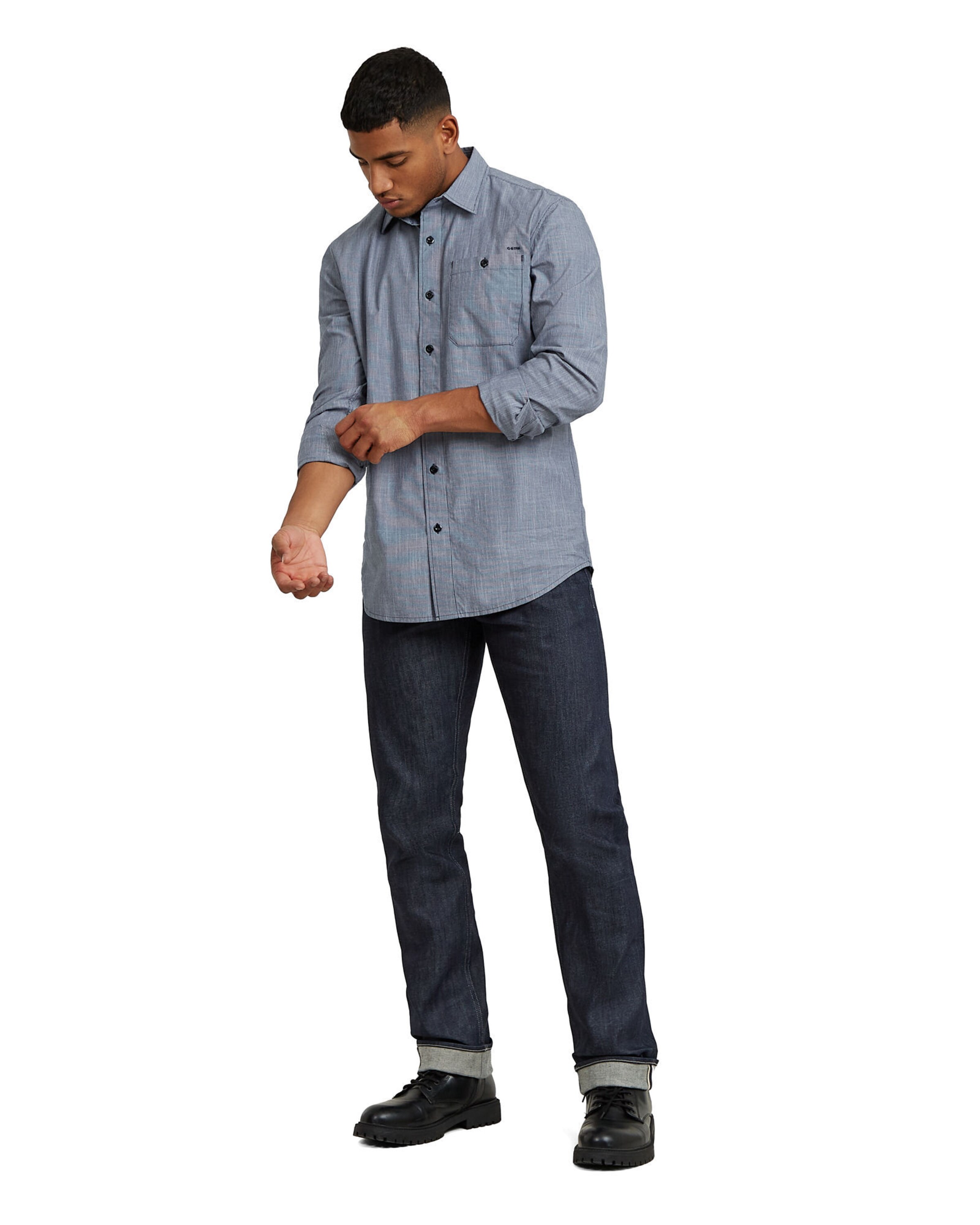 G-STAR Slim fit Overhemd 'Bristum 2.0 Slim Shirt' in Blauw