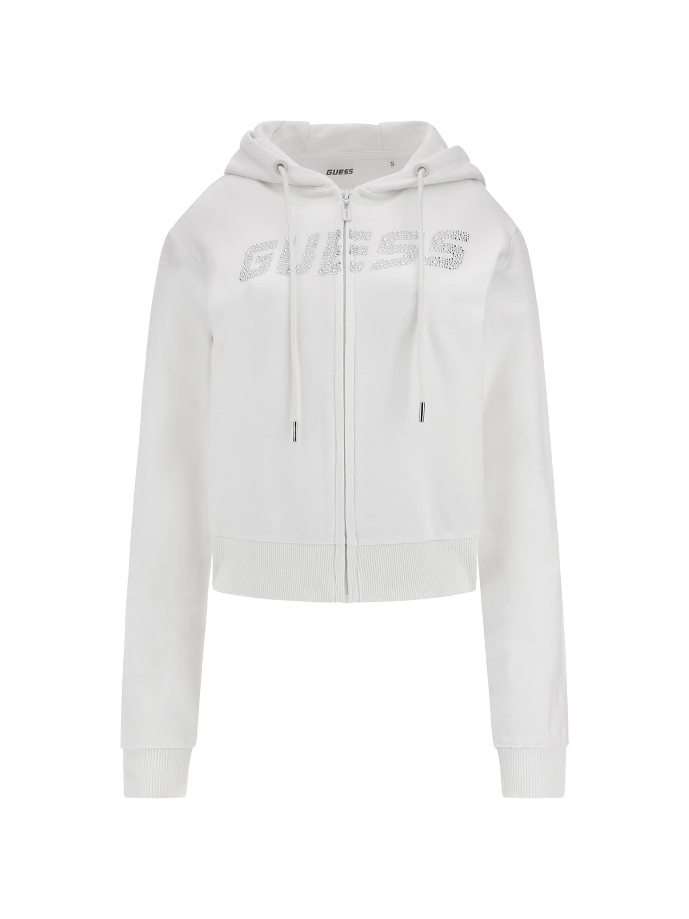 GUESS Sweatjacke in Weiß: Vorderseite