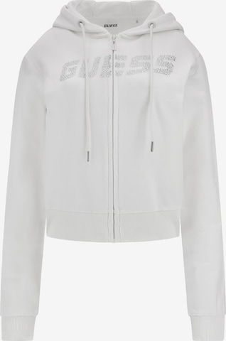 GUESS Sweatjacke in Weiß: Vorderseite