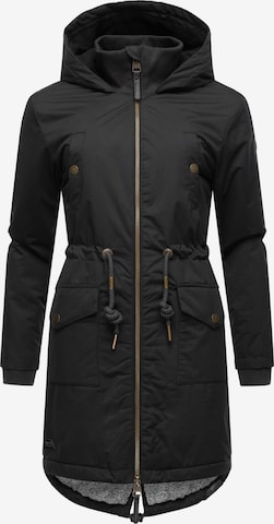 Ragwear Winterparka 'Crescend' in Zwart: voorkant