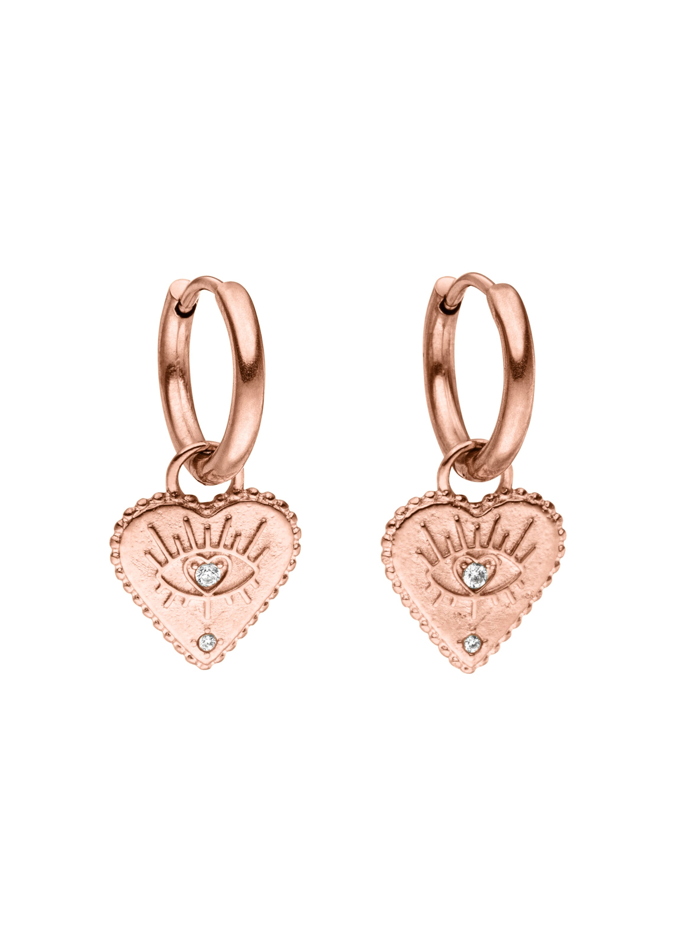PURELEI Earrings 'Bright Heart' in Rose gold / White, Item view