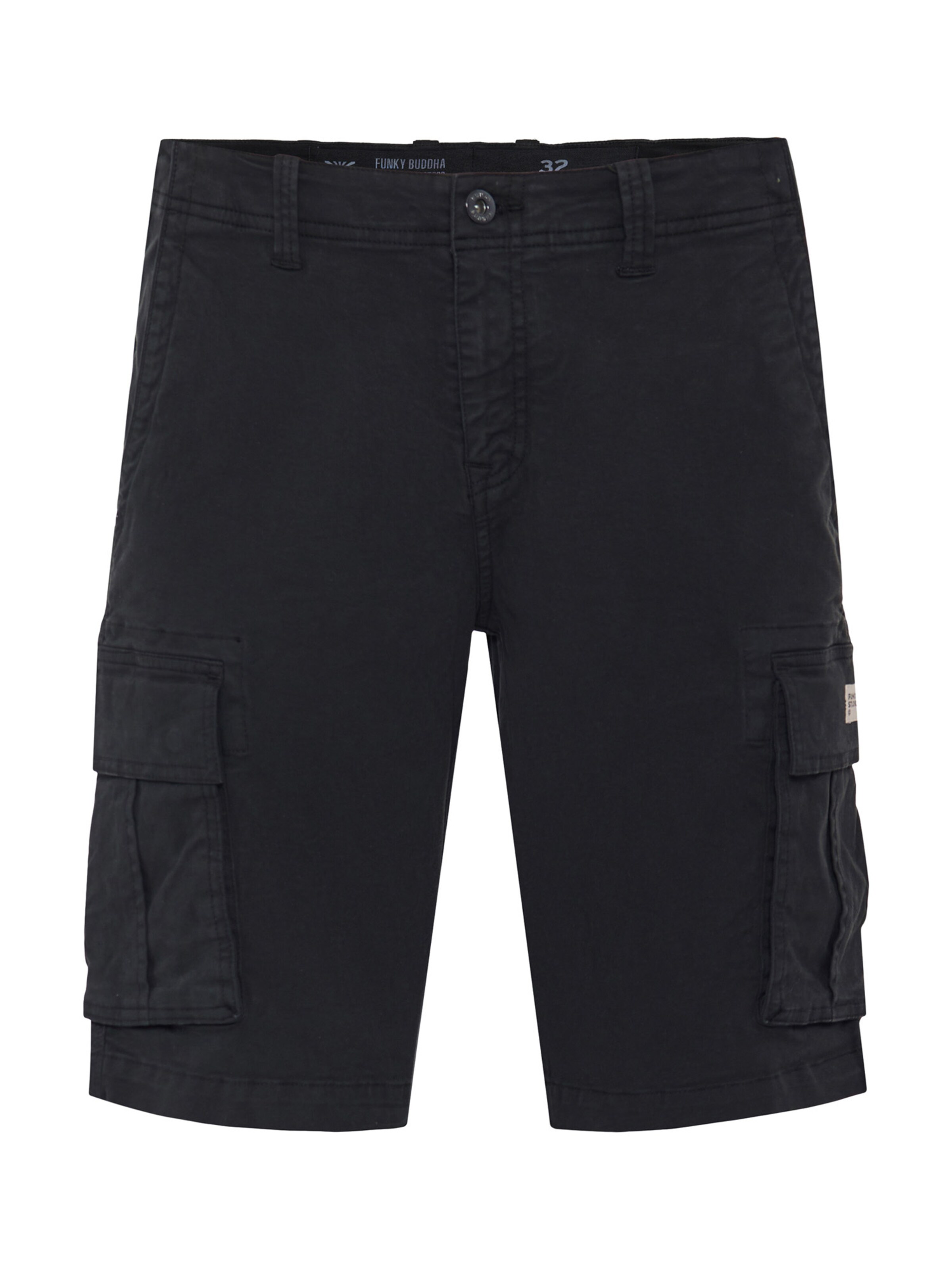 Funky Buddha regular Παντελόνι cargo σε μαύρο: μπροστά