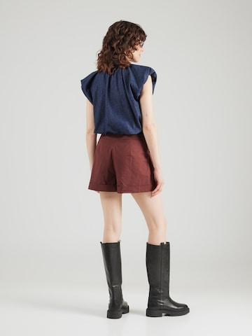 PATRIZIA PEPE Regular Pleat-Front Pants in Brown