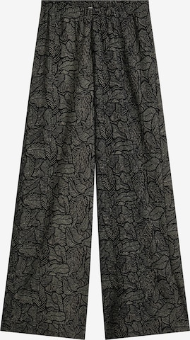 Wide leg Pantaloni de la bonprix pe negru: față