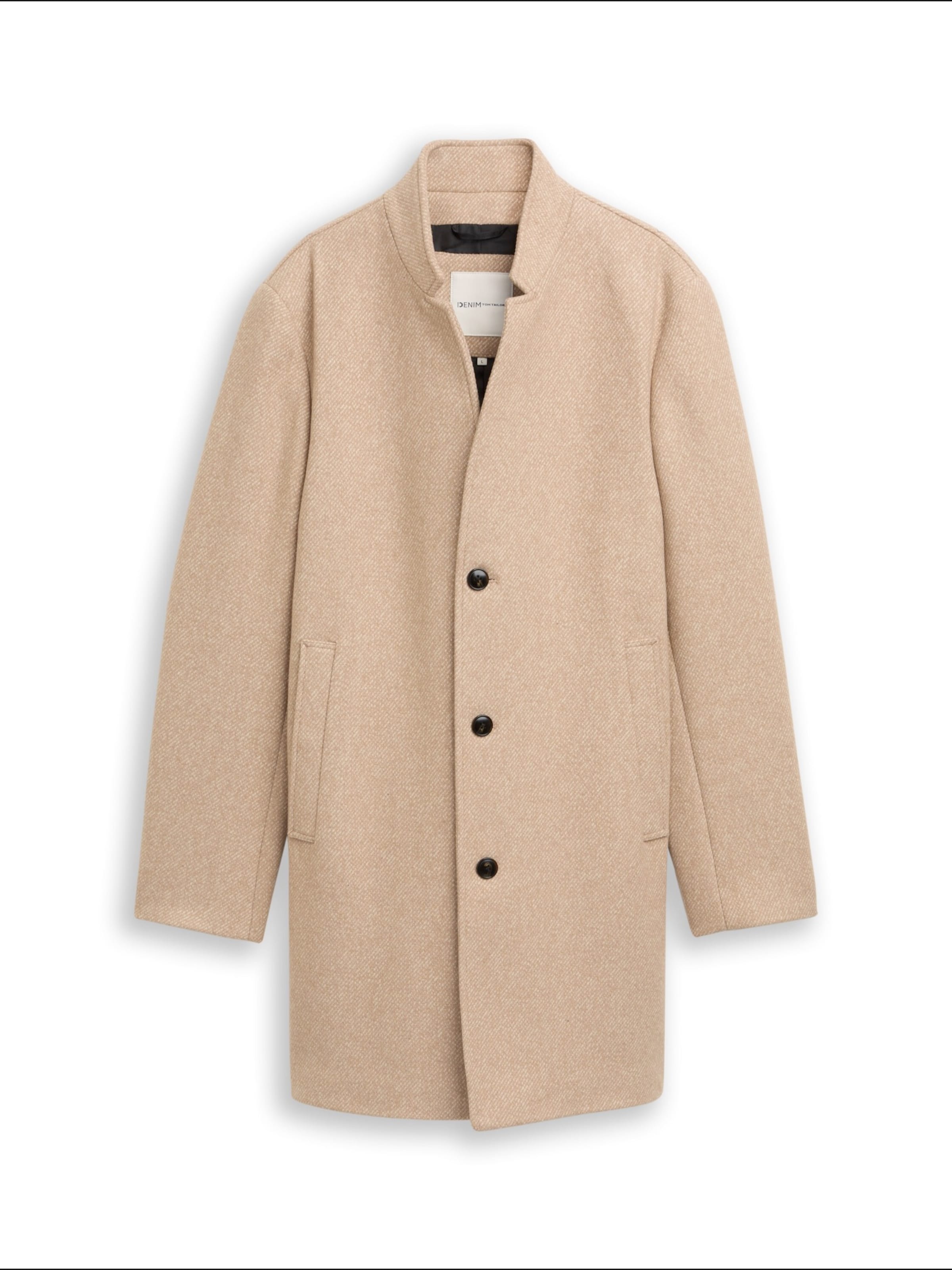 TOM TAILOR DENIM Between-Seasons Coat in Beige: front