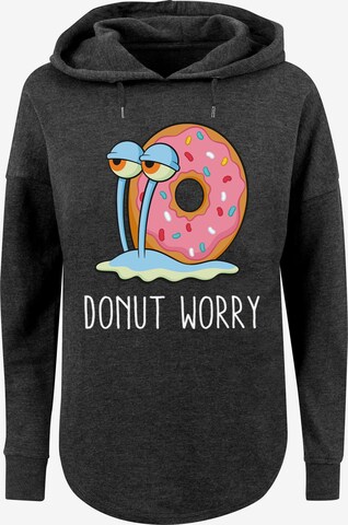 F4NT4STIC Sweatshirt 'Spongebob Schwammkopf Donut Worry Garry' in Grijs: voorkant