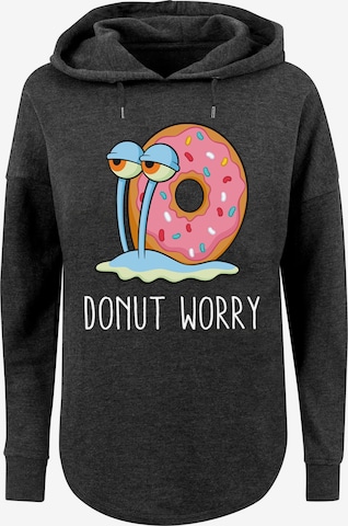 F4NT4STIC Sweatshirt 'Spongebob Schwammkopf Donut Worry Garry' in Grey: front