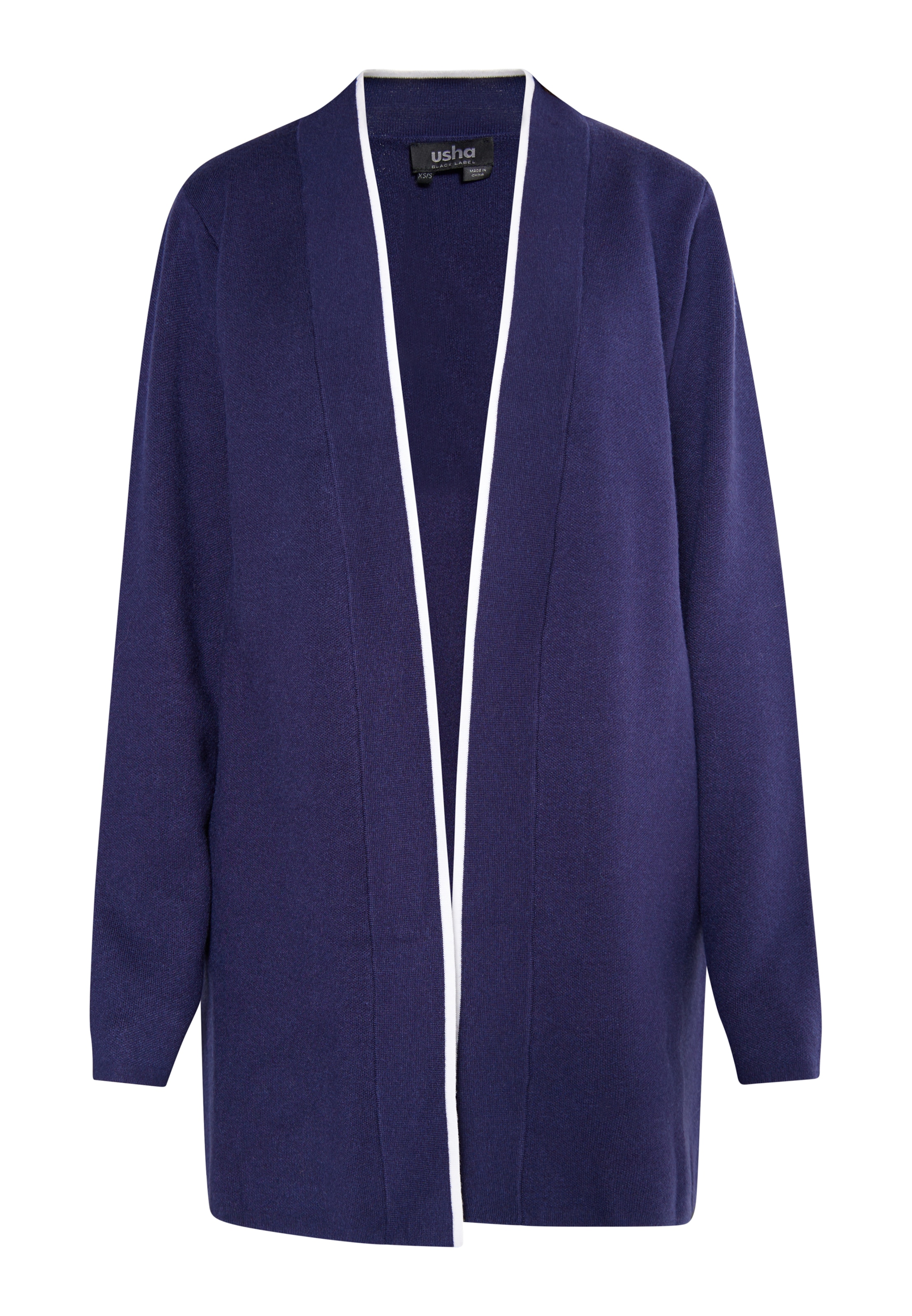 usha BLACK LABEL Strickjacke 'Nowles' in Blau: Vorderseite