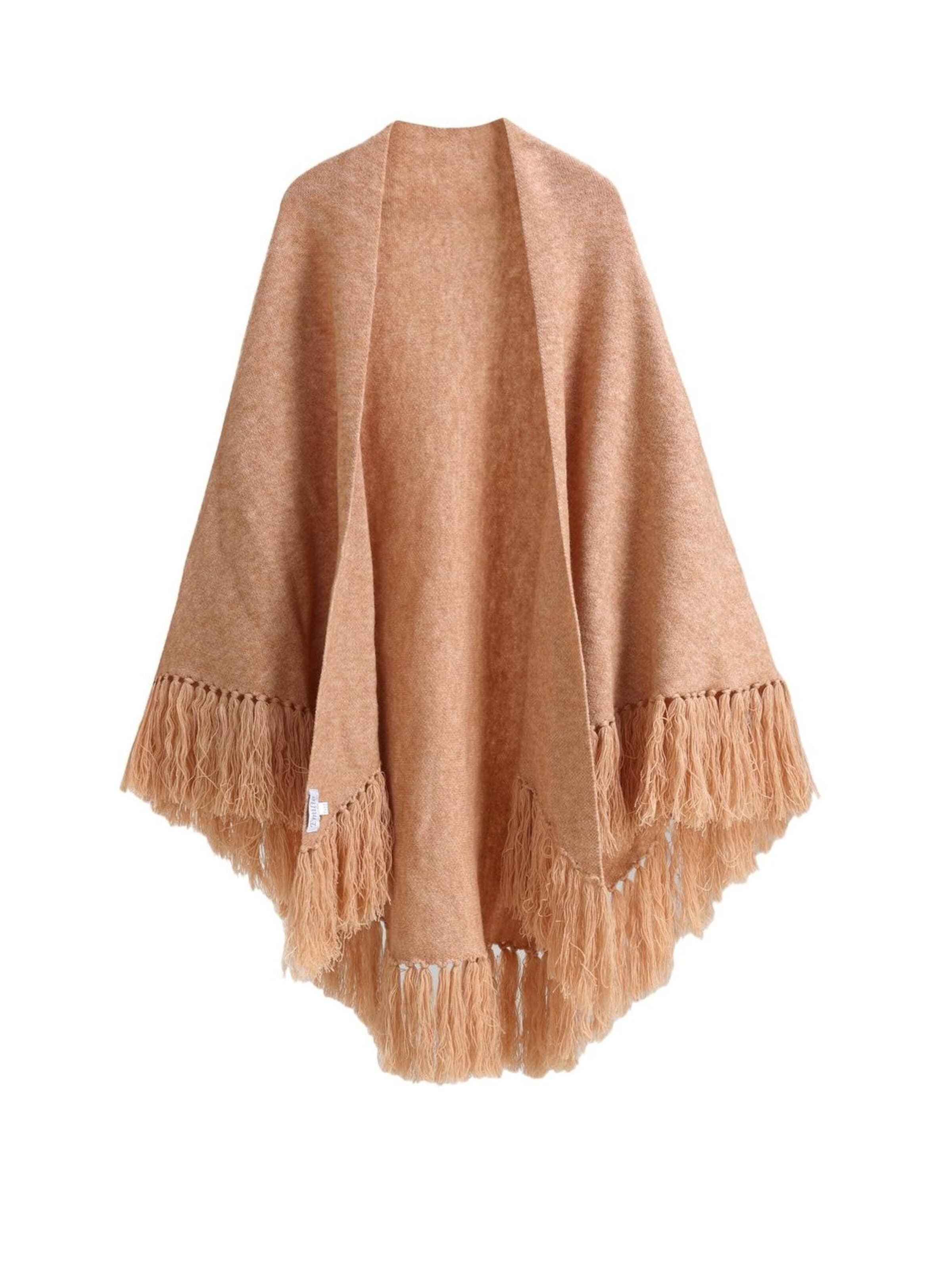 Emilie collection Oversizetuch 'Knitwear poncho'‌‌‌‌‌‌ in Beige: Vorderseite