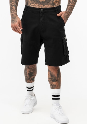 LONSDALE Loose fit Cargo Pants in Black: front