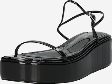 Simmi London Strap Sandals in Black: front