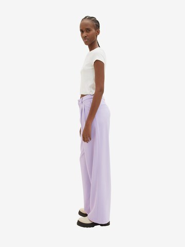 TOM TAILOR DENIM Wide leg Pleat-front trousers in Purple